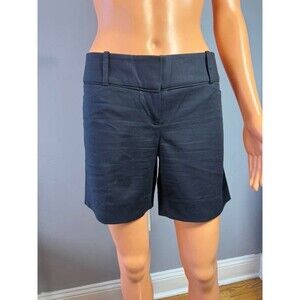 NWT The Limited Women's Navy Shorts Size 4 Flat Front Casual Career Chino New.